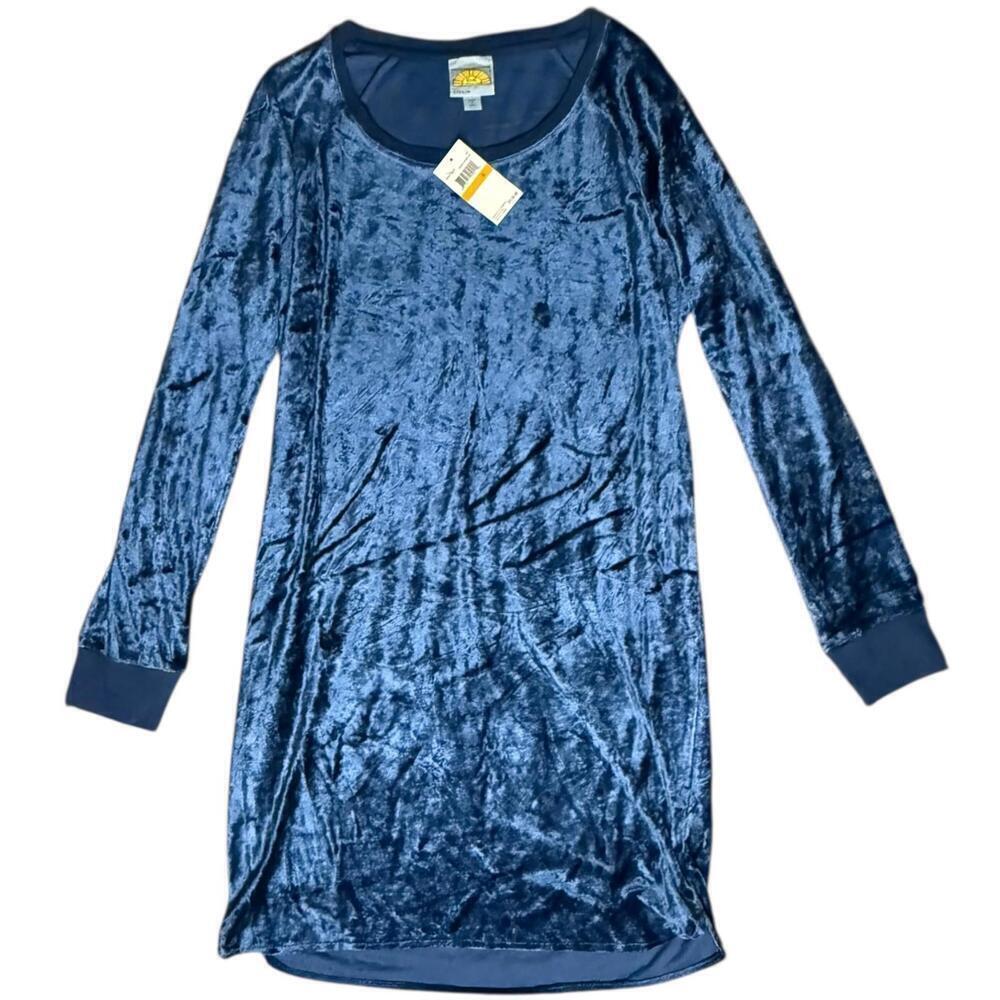 C&C California crushed velvet long sleeve tunic dress S